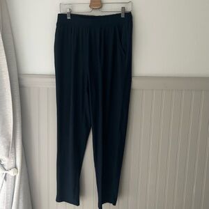 Antthony Navy Blue Women's Medium Stretch Pants with Pockets